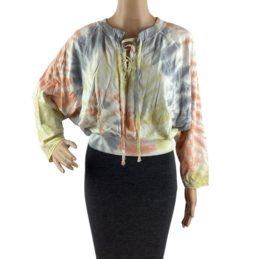 Young Fabulous & Broke Payton Lace Up Tie Dye Sweatshirt Multicolor S